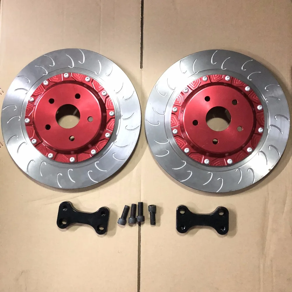 

Jekit accessories 370*22mm rear oversized J hook disc with custom aluminum center bell and bracket for TOYOTA ALPHARD 2018 rear