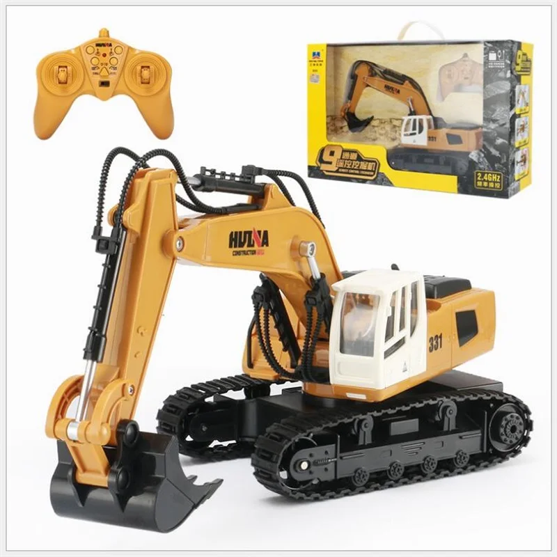 

9 Channel RC Truck Excavator Alloy Backhoes Bulldozer Remote Control Digger Engineering Vehicle Model Electronic Kids Hobby Toy