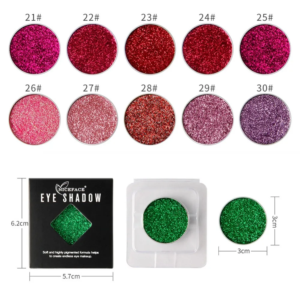 NICEFACE 45 Цвет сверкающий Shimmer Shinny прессованный блеск Тени для век Пигмент Макияж