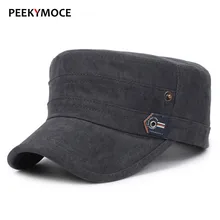 Peekymoce винтажные армейские кепки для мужчин шляпы с плоским верхом Твердые военные кепки армейские кепки мужские и женские кепки хлопковые повседневные бейсболки