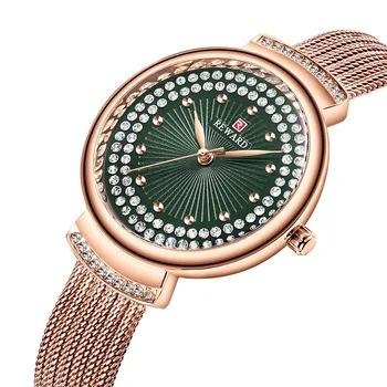 

Top Diamond Watch Women Fashion Dress Quartz Watches Lady Stainless Steel Waterproof Wristwatch Simple Clock Relogio Feminino