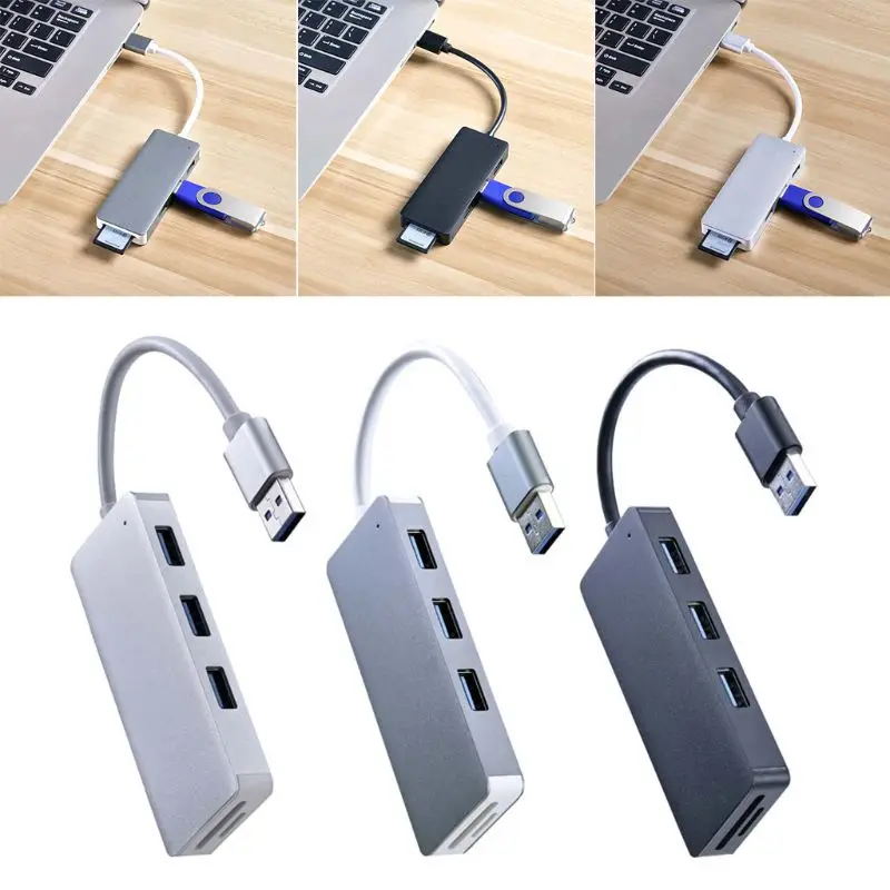 USB 3.0 3-Port Aluminum Hub with 2-Slots SDTF Card Reader Combo for MacBook iMac Lenovo Laptop PC Computer USB 3.0 3-Port Aluminum Hub with 2-Slots SDTF Card Reader Combo for MacBook iMac Lenovo Laptop PC Computer