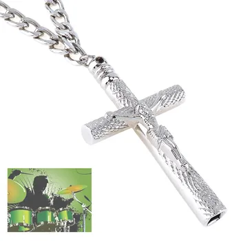 

Silver Cross Drum Key Necklace Jazz Drum Wrench for Drum Head Tuning Accessories
