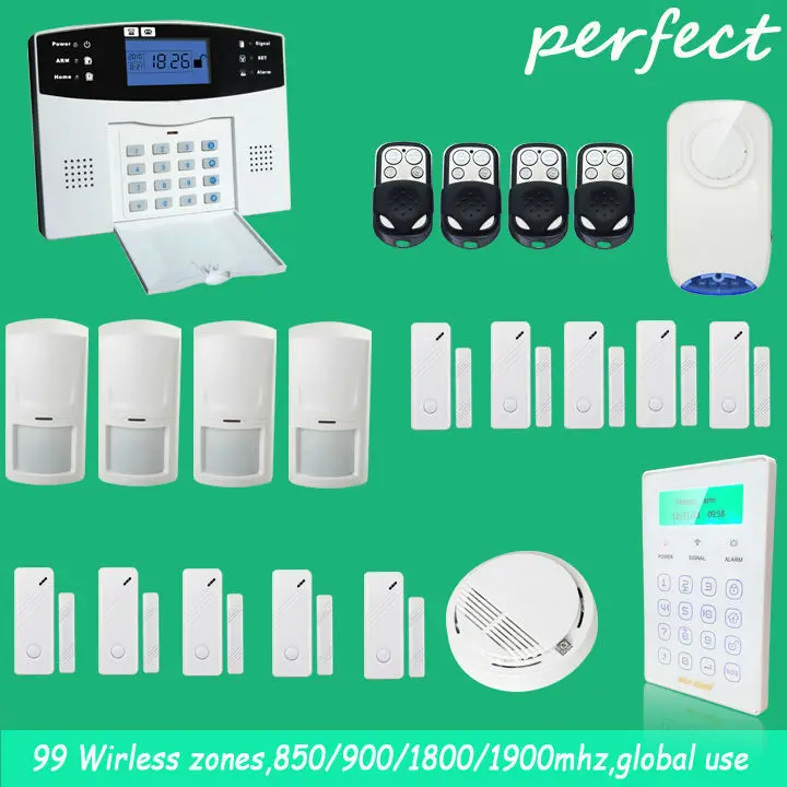 

English Russian Spanish French Voice Wireless GSM Alarm system Home security Alarm systems with LCD Keyboard Sensor alarm