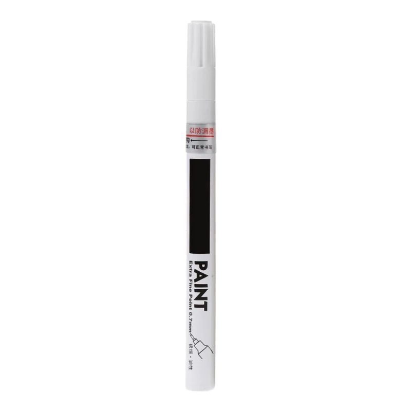 Версальная 0,7 мм Перманентная краска металлическая маркер ручка Сделай Сам искусство - Цвет: Белый