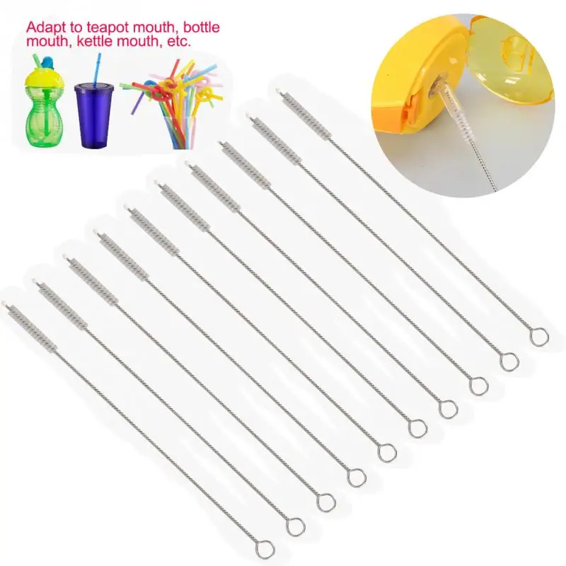 

10pcs Rustless Baby Home Straw Brush Stainless Steel Healthful Safe