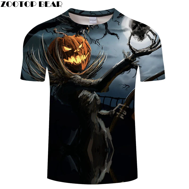 

Fire Pumpkin Prints tshirt Men t shirt 3d Top Tee Funny t-shirt Short Sleeve Camiseta Halloween Streetwear Drop Ship ZOOTOP BEAR