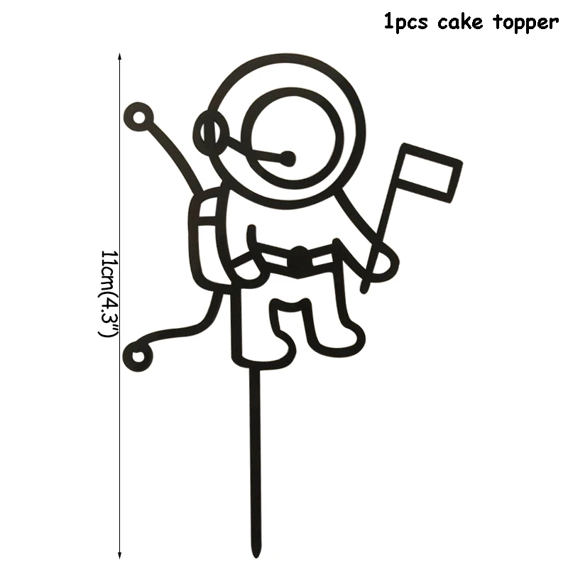 Вечеринка для мальчика день рождение украшения Дети Космос астронавт вечерние украшения планета торт Топпер шар галактика ребенок душ Мальчик день рождения - Цвет: 1pcs cake topper
