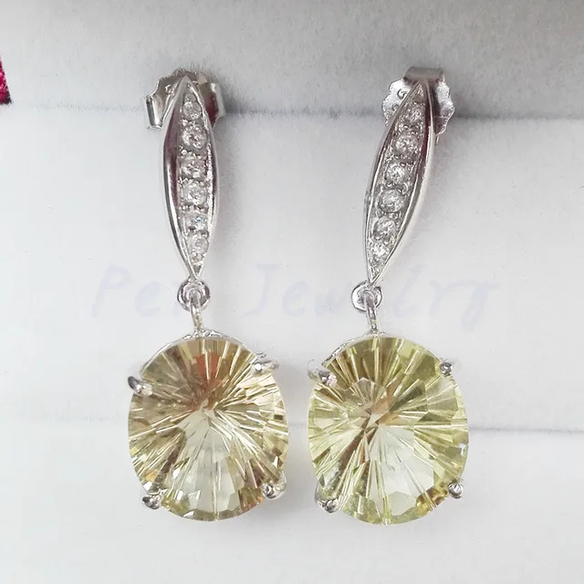 Lemon Quartz Earring Free Shipping Drop Earrings Natural Real Lemon Quartz Earring Free Shipping Drop Earrings Natural Real 925 Sterling Silver 4 5ct
