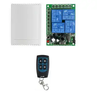 

200M Wireless Remote Control Switch Transceiver 12V 10A 4CH Relay Switches With Receiver for light garage door intelligent home