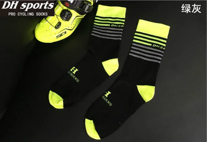 DH спортивные высококачественные профессиональные брендовые велосипедные спортивные носки, защищающие ноги, дышащие впитывающие носки, велосипедные носки, велосипедные носки - Цвет: Серый