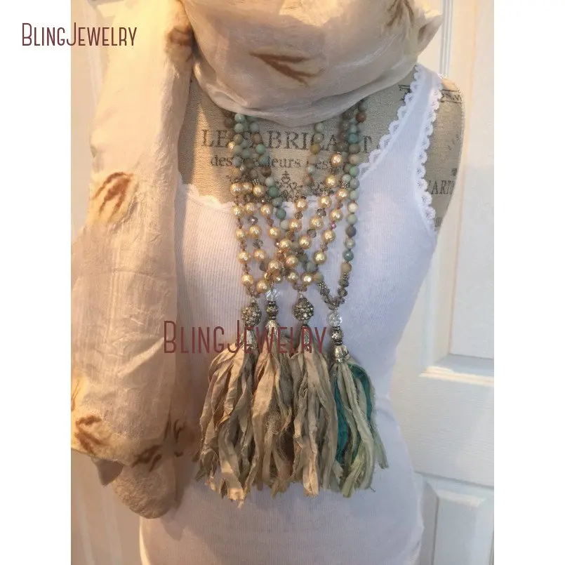20180921-NM18280-shabby boho chic bohemian glam pink stone sari silk tassel necklace