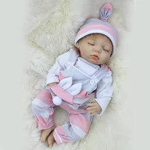 Lifelike Silicone Reborn Baby Menina Kids Playmates Bedtime House Toy 18 Inch Dolls Bebe Reborn Menino