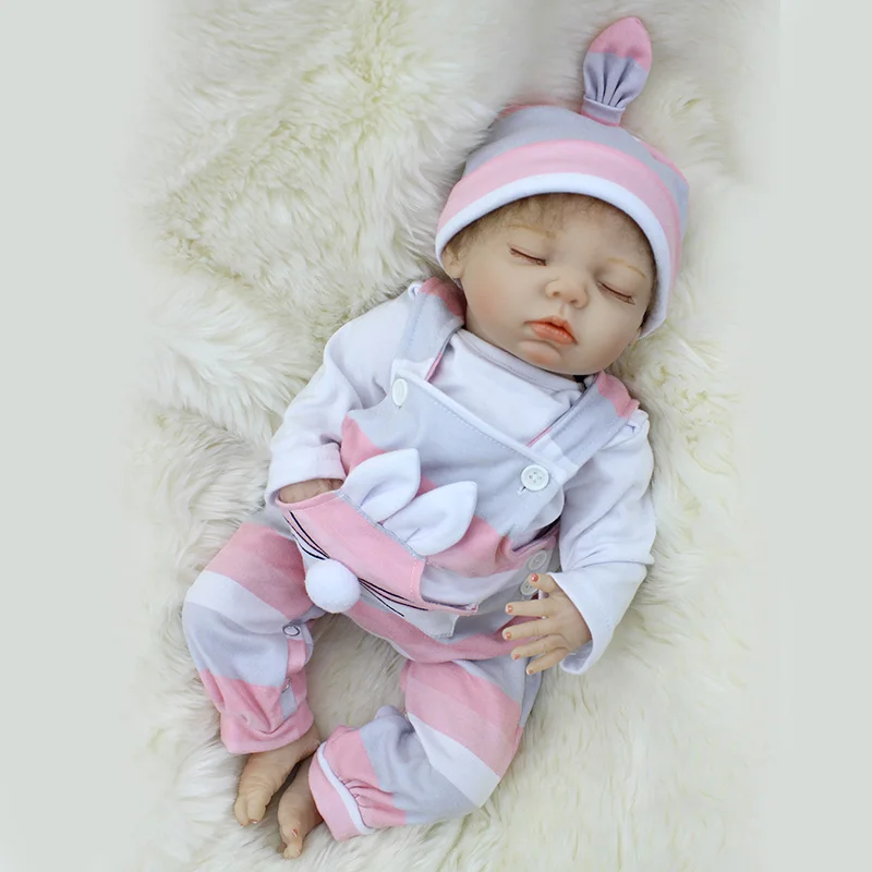 Lifelike Silicone Reborn Baby Menina Kids Playmates Bedtime House Toy 18 Inch Dolls font b Bebe