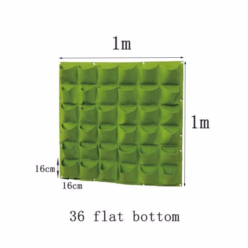 Черный/зеленый дышащий посадочный мешок нетканый завод растут вертикальные Висячие стены дома украшения для сада поставщиков Прямая поставка - Цвет: 36 flat pockets