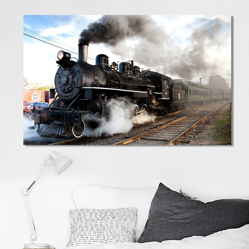 Классический паровоз плакаты и принты на стену, холст, живопись, поезда, декоративные картины для гостиной, домашний декор