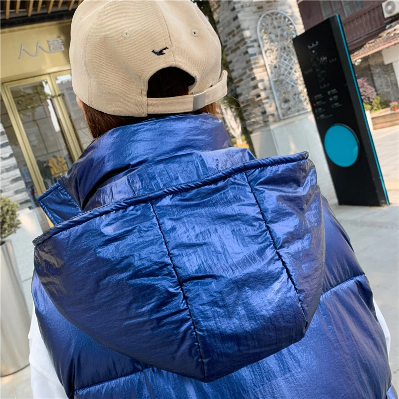 Autumn Winter Vest Women Waistcoat Female Sleeveless Vest Jacket Hooded Warm Long Vest Coat Colete Feminino