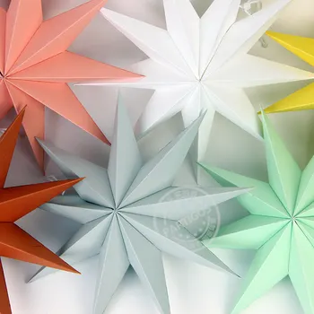 PROMO ESPECIAL ❤️ 1 Uds. Estrellas de papel decoración de papel Nine-star papel de estrella de nueve puntas Decoración Para celebración de boda suministros decoración de estrellas Decoración elegante para habitación - discount item 30% OFF Casa y jardín