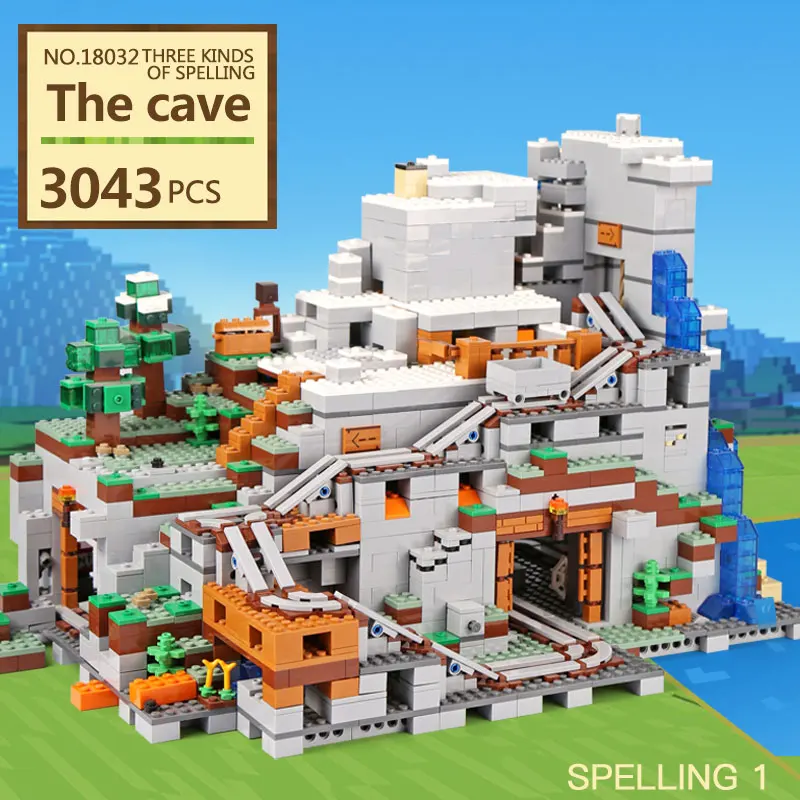 

LEPIN 18032 Model Building Kit Blocks Bricks Miniecraft 2932pcs The Mountain Cave My worlds Compatible with legoing 21137