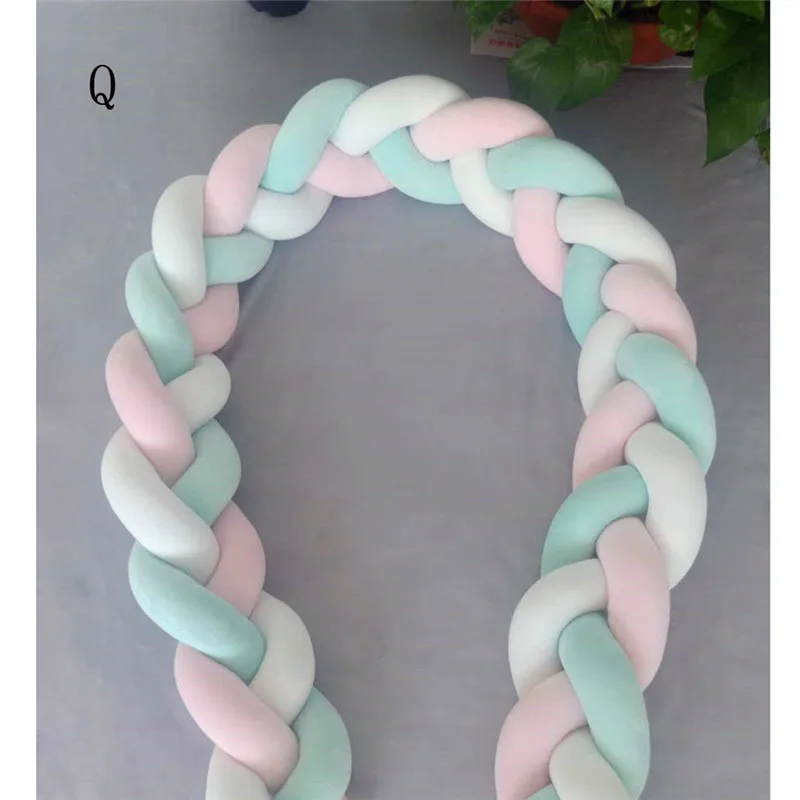 Crib enclosure Anti-collision Baby Colorful Soft Knot Pillow Braided Crib Bumper Decorative Bedding Cushion #4j11 (27)
