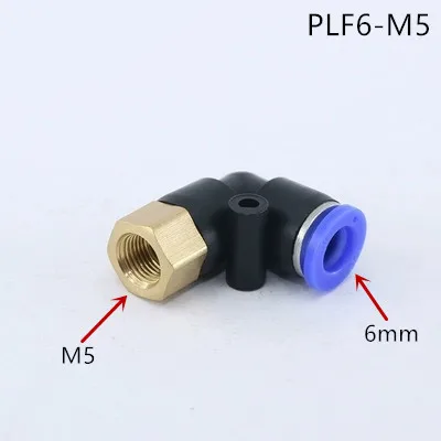 PLF Пневматический 4-12 мм OD внутренняя резьба M5'' 1/8 ''1/4'' 3/8 ''1/2'' пневматический Женский Локоть соединитель труб воздушный толчок в фитинг - Цвет: PLF6-M5