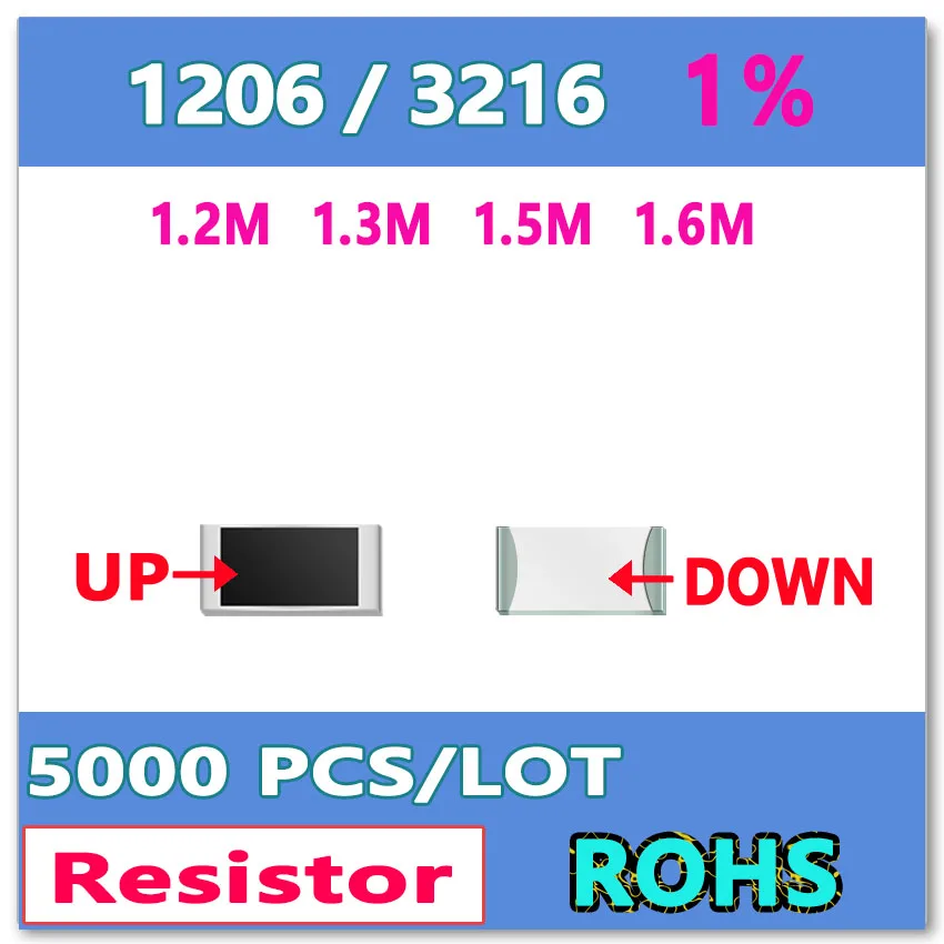 

JASNPROSMA OHM 1206 F 1% 5000 шт 1,2 м 1,3 м 1,5 м 1,6 м smd 3216 резистор