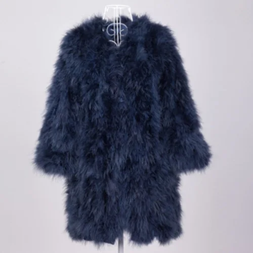 Free Shipping New Arrival Women's Ostrich Fur Coat Long Wool Fur ...