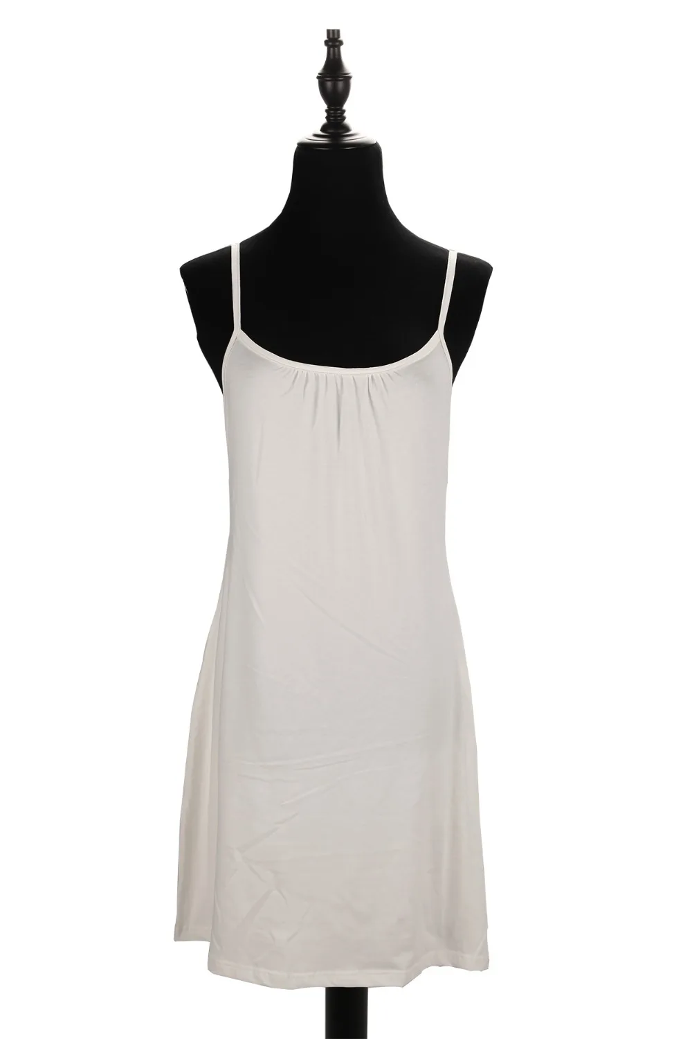 Summer Sexy Solid Dress Women's Full Slips Cotton Spaghetti Strap Loose