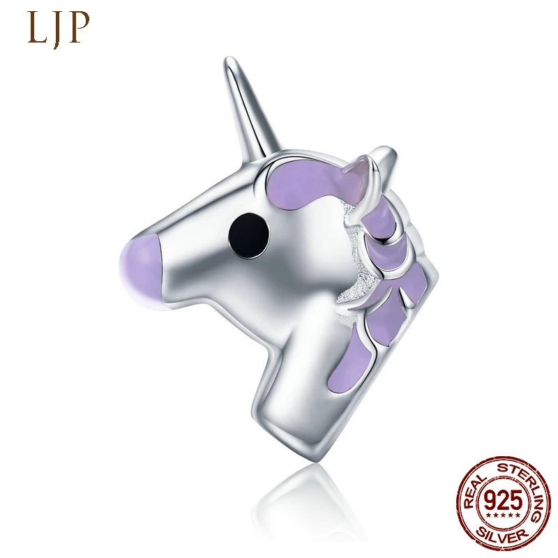 

FURUYA May New 100% 925 Sterling Fairy Unicorn Charm Beads fit Original Pandora Bracelet Women Beads Jewelry