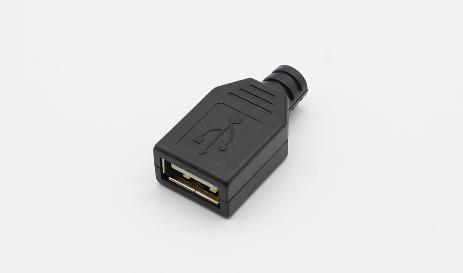 Новинка; 10 шт. Тип у муфтовый стыковочный USB 4 Pin разъем с черной Пластик крышка