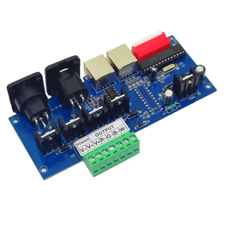 

freeshipping best price 1 pcs DC12V-24V 4 channelsx4A with RJ45 DMX512 Decoder led controller use for LED Strip Light