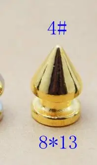 8x 13 gold 20 компл. Шип конус Винт Назад серебряные гвоздики-заклёпки «панк» кожаный мешок Одежда Обувь ремесло DIY - Цвет: 8x 13 gold
