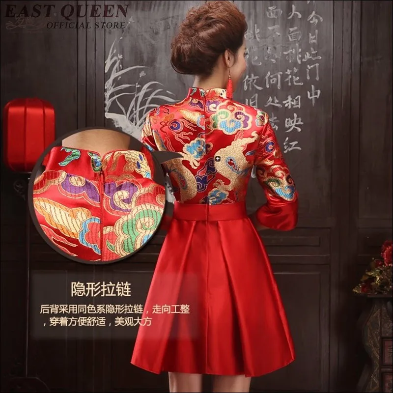 Китайское традиционное платье cheongsam Китайский стильное платье qipao короткие торжественное платье cheongsam Китайский восточные платья AA1684X