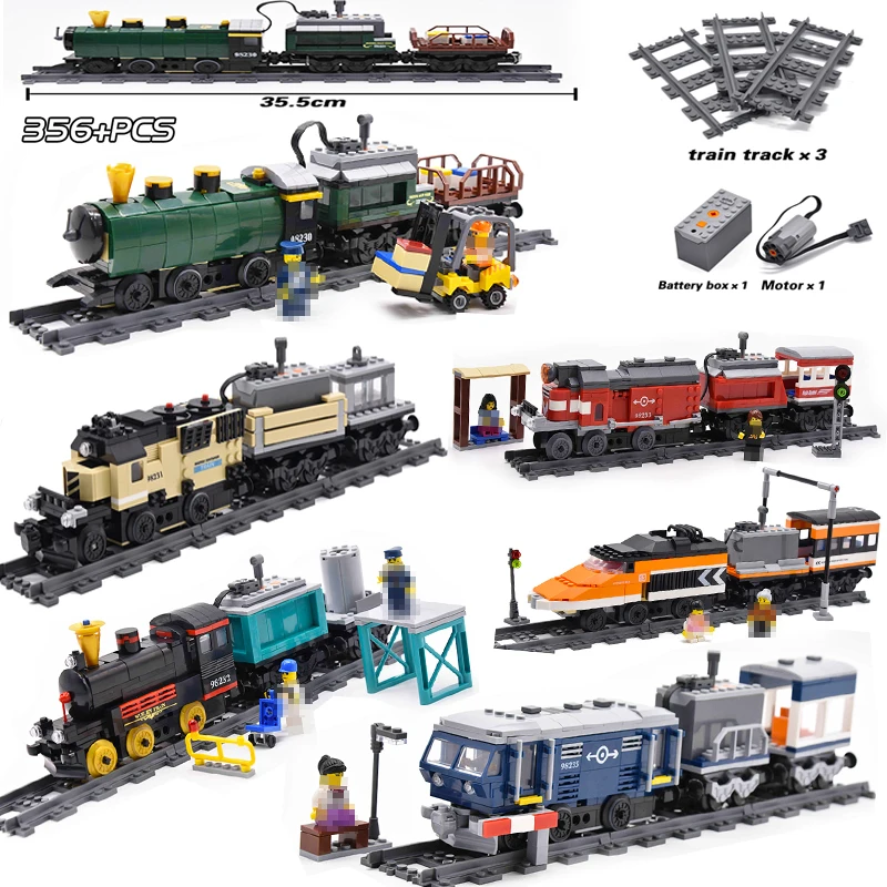 

KAZI Technic Battery Powered Electric Compatible legoINGly Train City Rail Creator Building Blocks Bricks Boys Sets Toy For kids