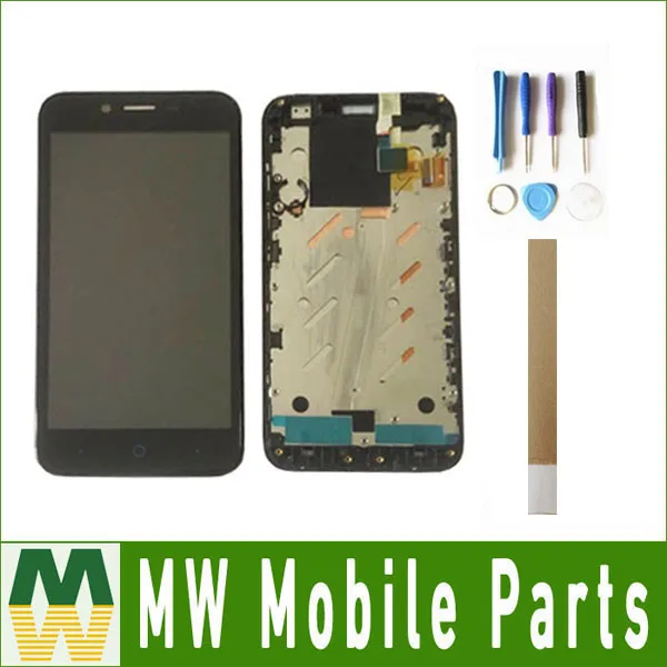

1PC/ Lot Black Color 5.0" For ZTE Blade L4 A460 With Frame LCD Display + Touch Screen Assembly Digitizer with tools+tape