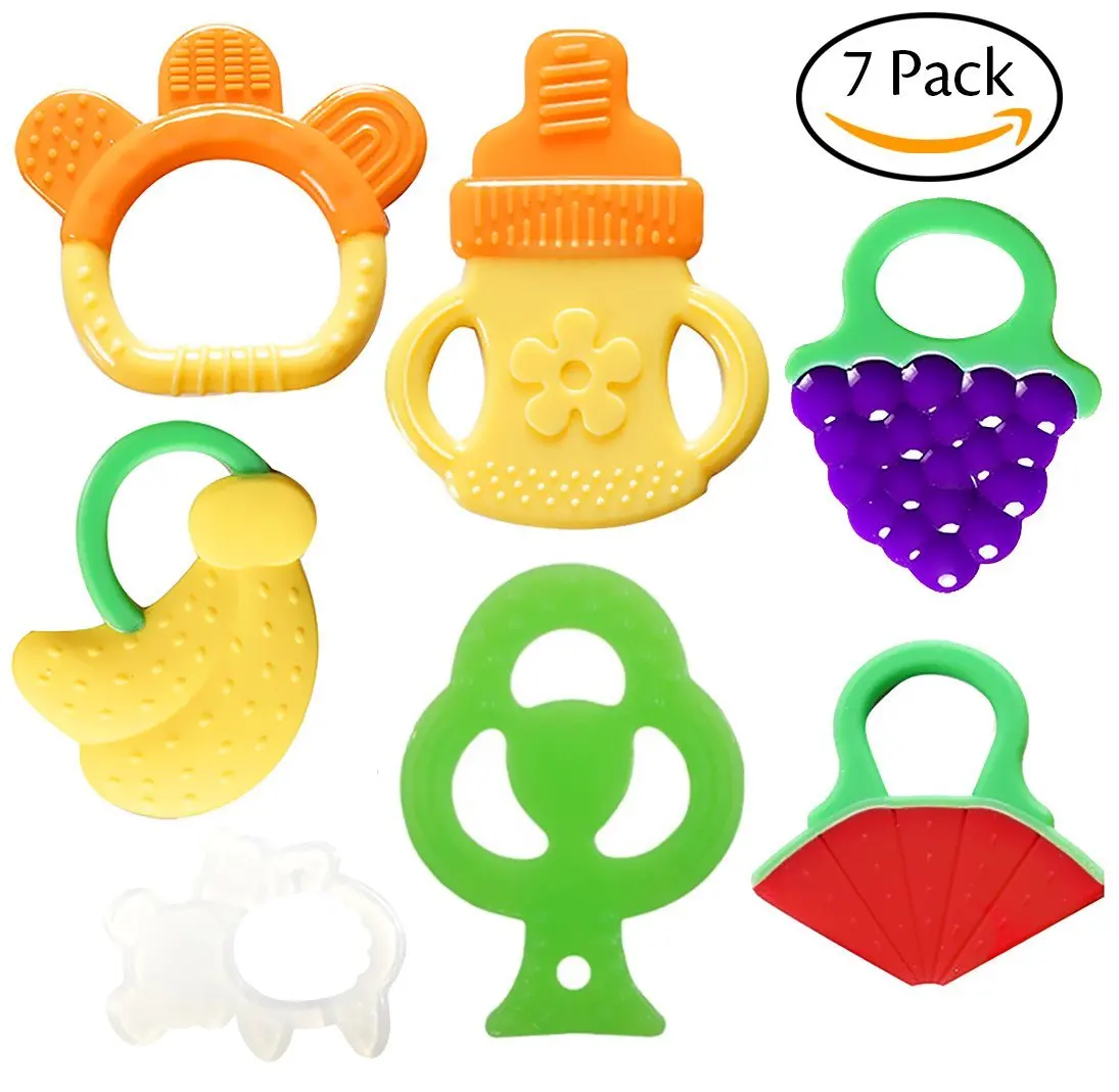Baby Teething Toys BPA Free Natural Organic Freezer Safe Teether Set for 3 to 12 Months Babies, Infants, Toddlers(7 Pack) Baby Teething Toys BPA Free Natural Organic Freezer Safe Teether Set for 3 to 12 Months Babies, Infants, Toddlers(7 Pack)