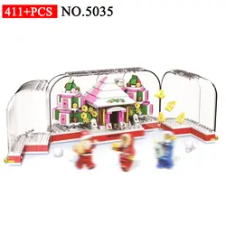 ПОБЕДИТЕЛЬ Новый 411 5035 шт. зима рождественский подарок Хрустальная коробка Санта Клаус строительные блоки игрушки для детей