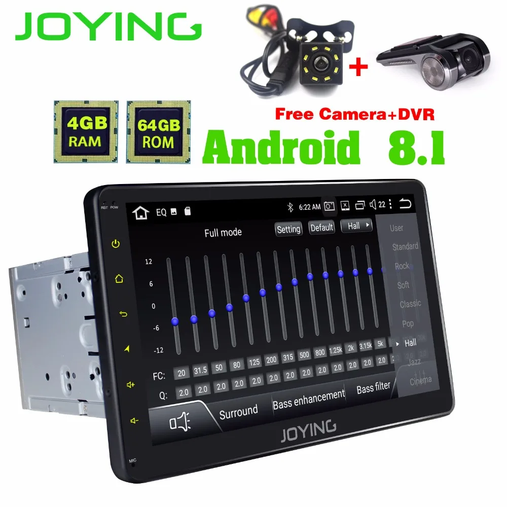 

10.1 Inch 4GB RAM 64G ROM Android 8.1 Touch Screen Car Head Unit 2 Din Car Multimedia Autoradio Carplay GSP with DSP DVR Camera