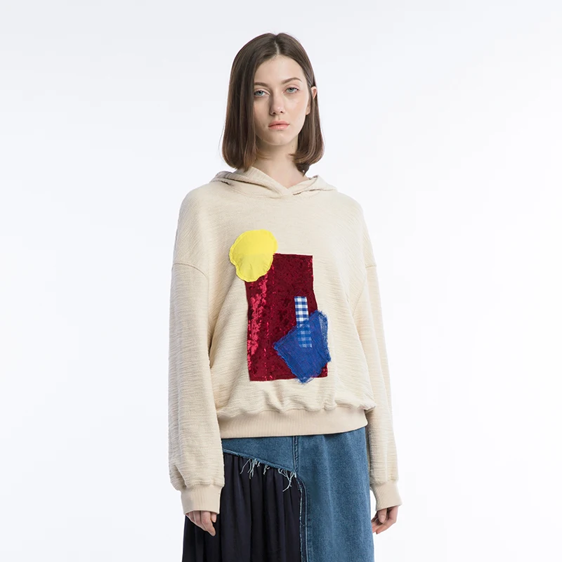 

IRINAW014 new arrivals 2018 original design oversized casual long sleeve loose hoodies women