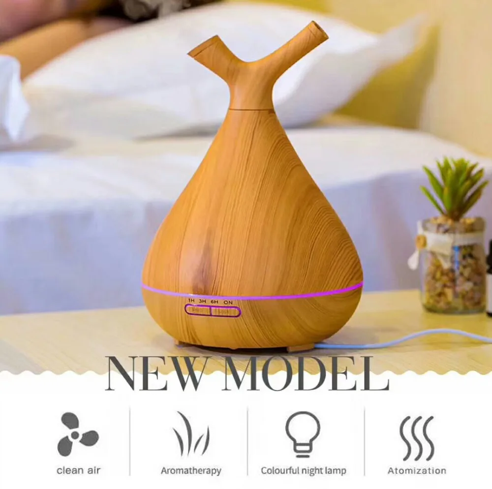 

400ml Essential Oil Diffuser Ultrasonic Mist Maker Humidifier Aroma Diffuser Air Humidifier Water Spray LED Night Light for Home