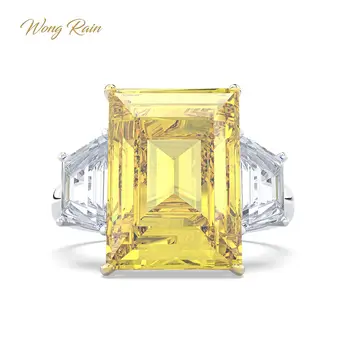 

Wong Rain luxury 100% 925 Sterling Silver Citrine GemstoneWedding Engagement Cocktail Ring Fine Jewelry Wholesale Drop Shipping