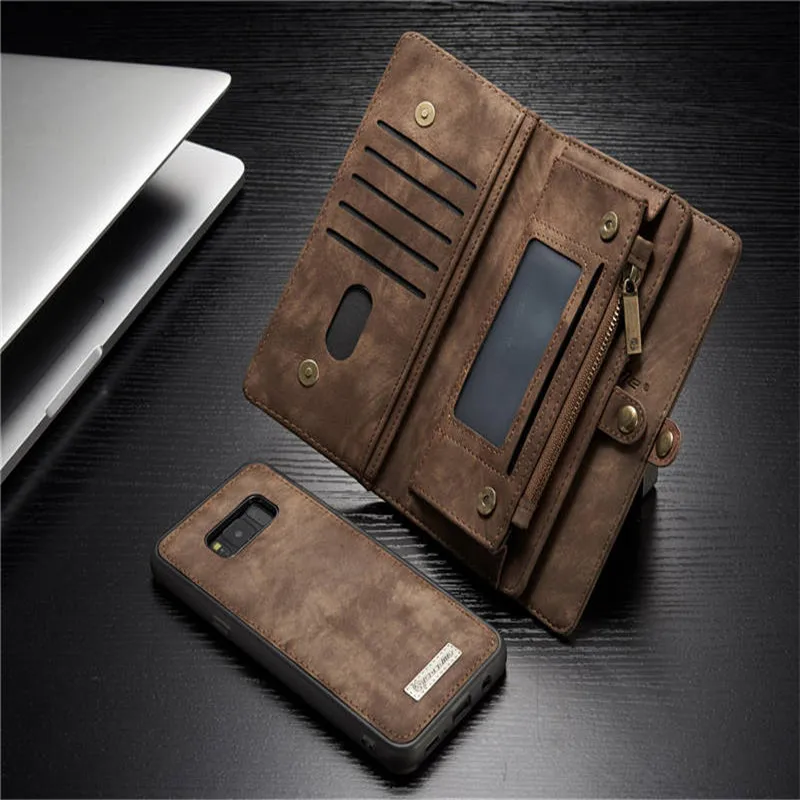 

2019 Selling Multi-function Leather Phone Magnetic Case Cover for Samsung Galaxy S9 Wallet Plus Card Holder for Samsung S8 Note9