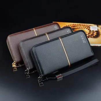 

New European and American men's long wallets, zippers, fashion bags, business casual men's wallets