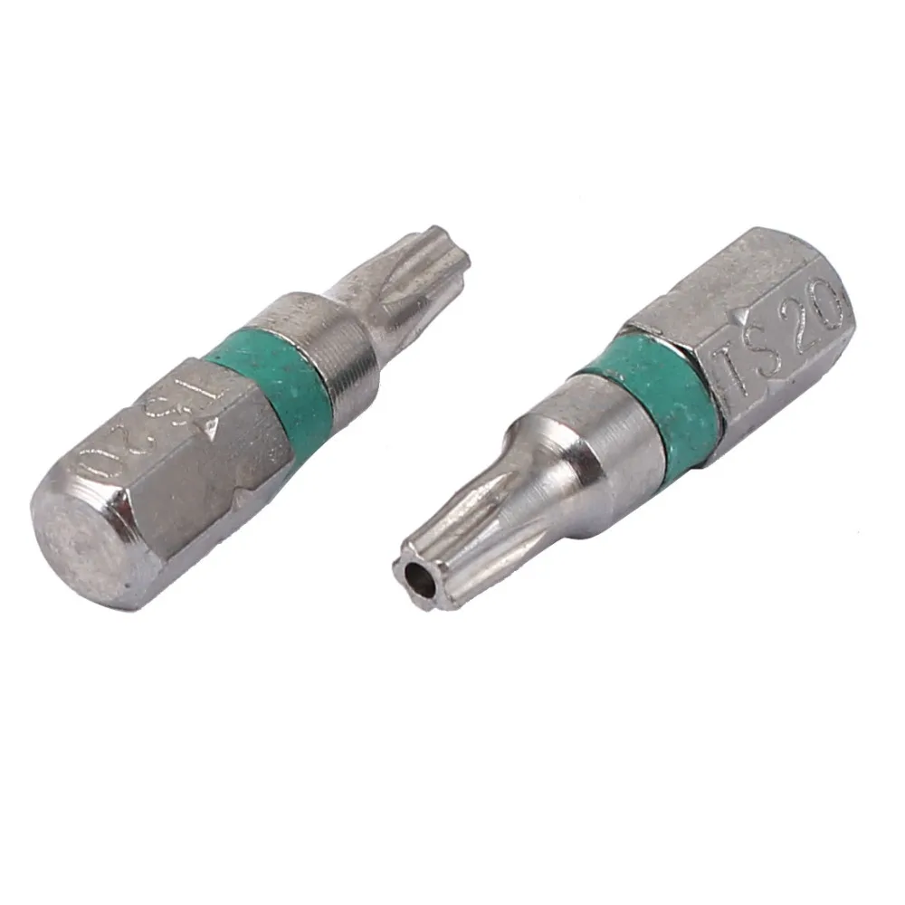 UXCELL Newest 4 Pcs TS20 25mm x 6.3mm Magnetic Torx Security Screwdriver Bit