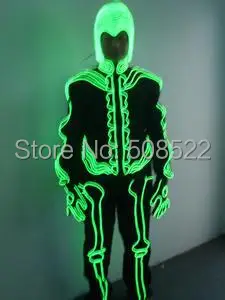 EL cold LED strip Hip hop dance suit fluorescence performance LEDSize customized EL cold LED strip Hip hop dance suit fluorescence performance LEDSize customized