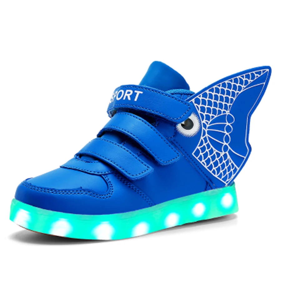 

Sneakers With Luminous Sole Led Shoes Usb Charge Shoes Tenis Led Feminino Wings Fashion Casual Sneakers Kids Spring 506088