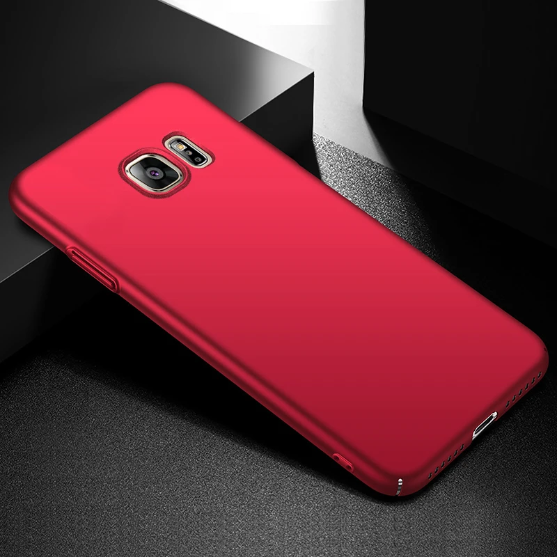 YonLinTan Coque чехол для samsung galaxy S6 S 6 Edge plus Жесткий ПК на роскошный простой, матовый протектор для телефона 360 чехол на заднюю панель телефона - Цвет: red