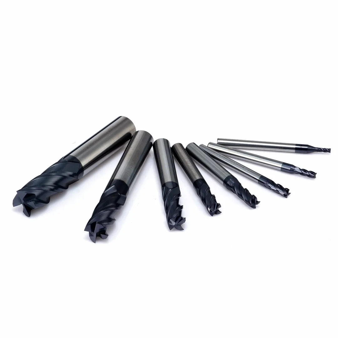 Hot Sale 8Pcs 4 Flutes Milling Cutter Carbide End Mill Set Tungsten Steel Milling Cutter Tool CNC 2-12mm