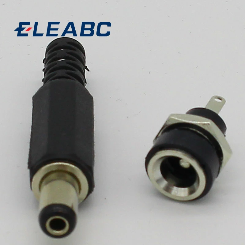 

2.1x5.5mm DC Power Female Plug Jack 5pcs + Male Plug Jack Connector Socket Adapter 5pcs
