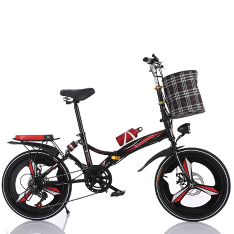 Folding Bike 20 Inch Shock Absorber Speed Shift Mesh Disc Brake Adult Male And Female Ultra-Light Student Portable Small Bicycle